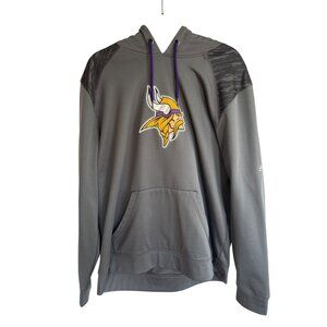 Majestic Minnesota Vikings Hoodie Men's Size XL Thermabase Gray Pullover
